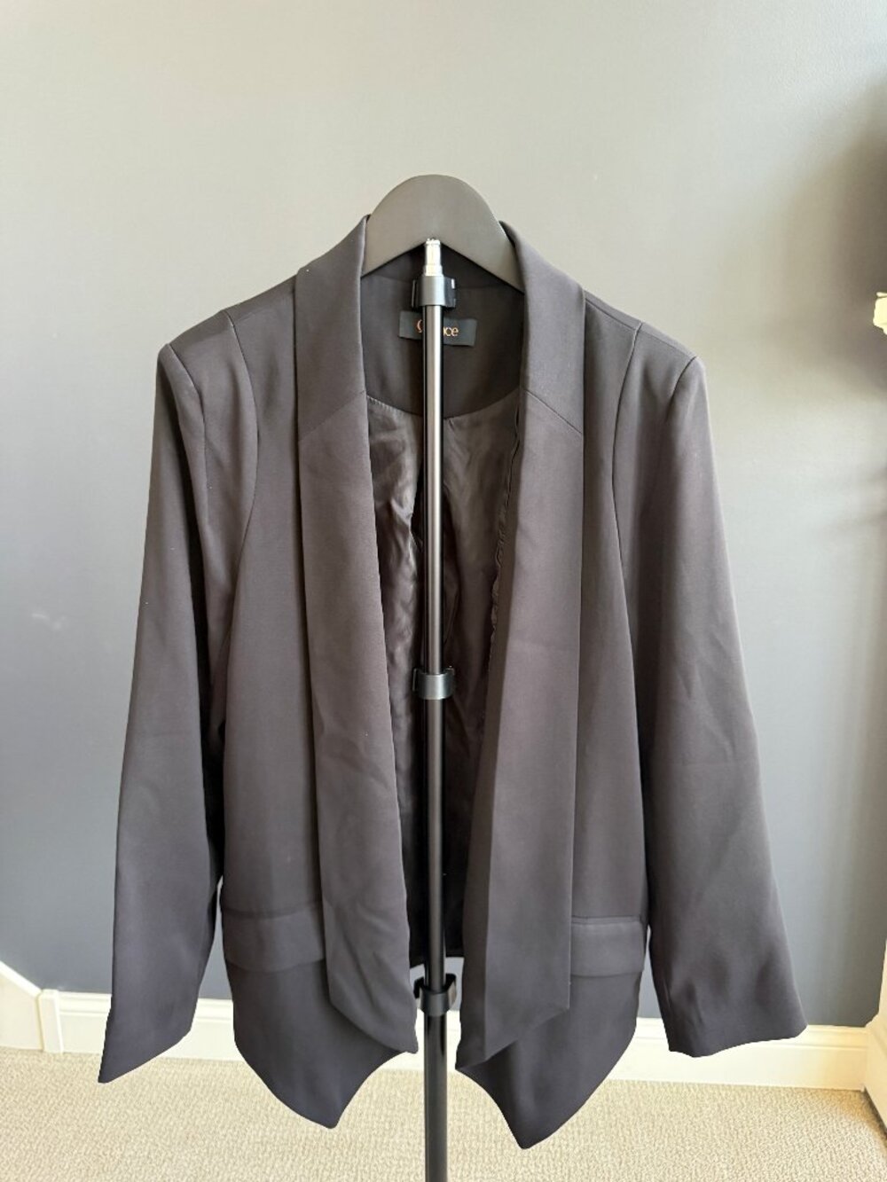 Quince Black Open-Front Blazer Size S